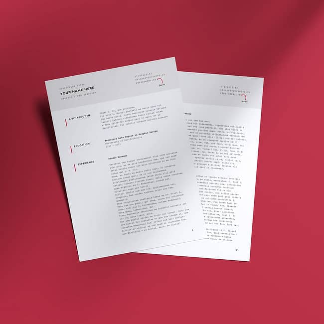 Free InDesign CV Template