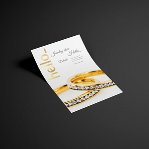 Gold foil printed flyer