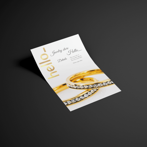 Gold foil printed flyer