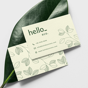 Sustainable material business card with leaf